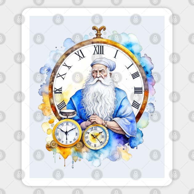 Watercolor New Years Father Time Magnet by HolidayBug